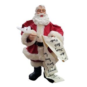 Fabric Clothtique Santa Claus 10”with‎ List Red Suit